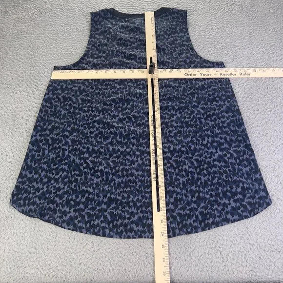 Athleta Zephyr Tank Shirt Womens Small Dark Blue Animal Print Sleeveless Active - Picture 2 of 6